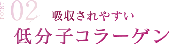 POINT 02 吸収されやすい低分子コラーゲン