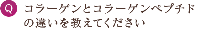 コラーゲンとコラーゲンペプチドの違いを教えてください