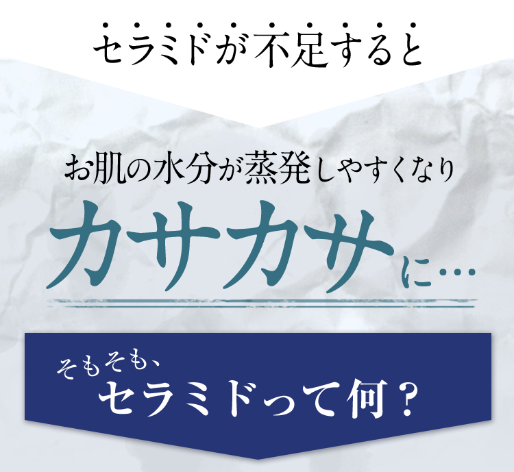 セラミドが不足するとお肌の⽔分が蒸発しやすくなりカサカサに…　そもそも、セラミドって何？