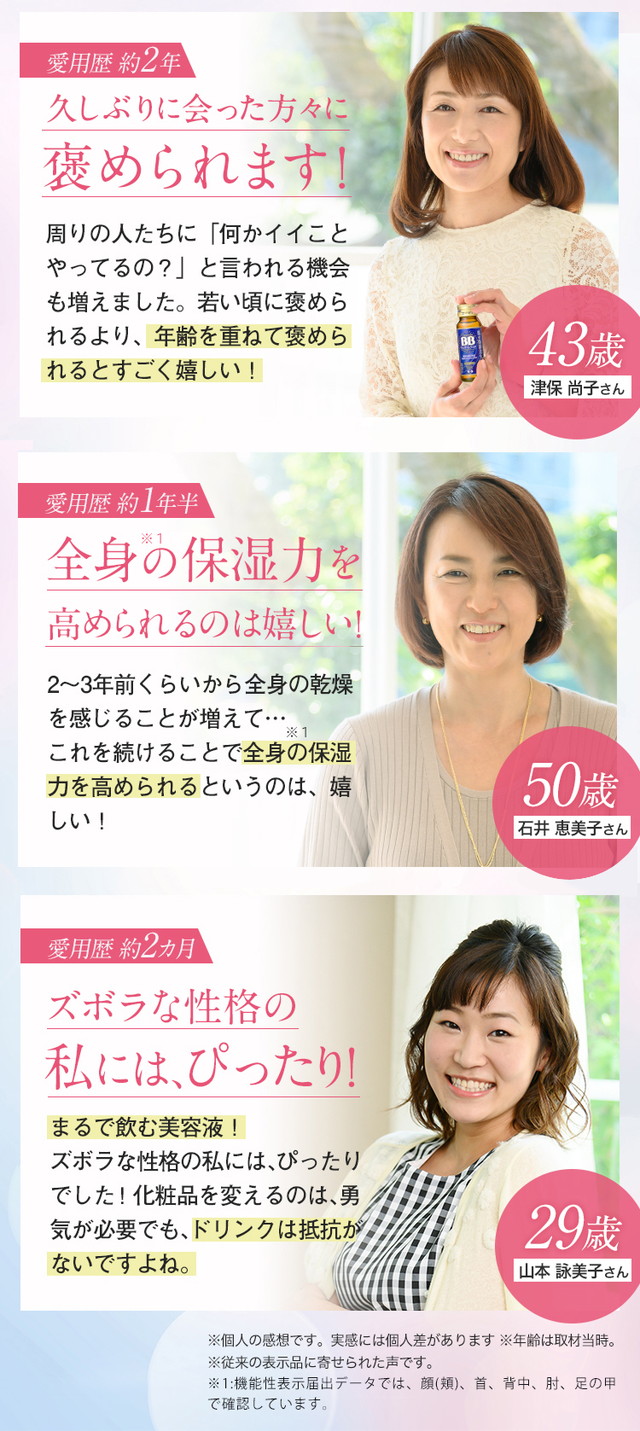久しぶりにあった方々に褒められます！全身の保湿力を高められるのは嬉しい！これは毎日飲まなきゃと思いました！ズボラな性格の私には、ぴったり！