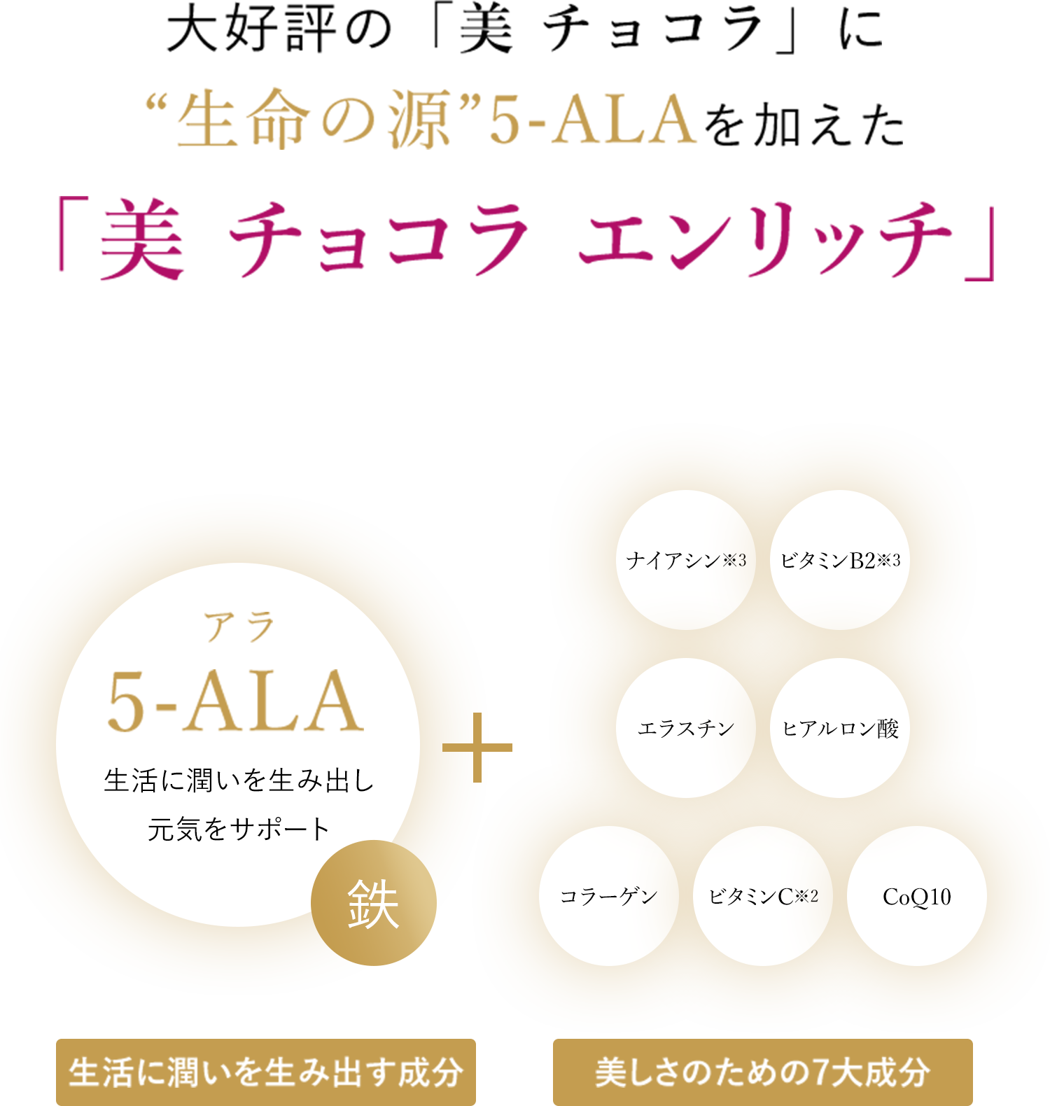 大好評の「美チョコラ」に”生命の源”5-ALAを加えた「美 チョコラ エンリッチ」