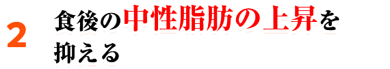 食後の中性脂肪の上昇を抑える