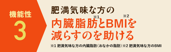 肥満気味な方の内臓脂肪とBMIを減らすのを助ける