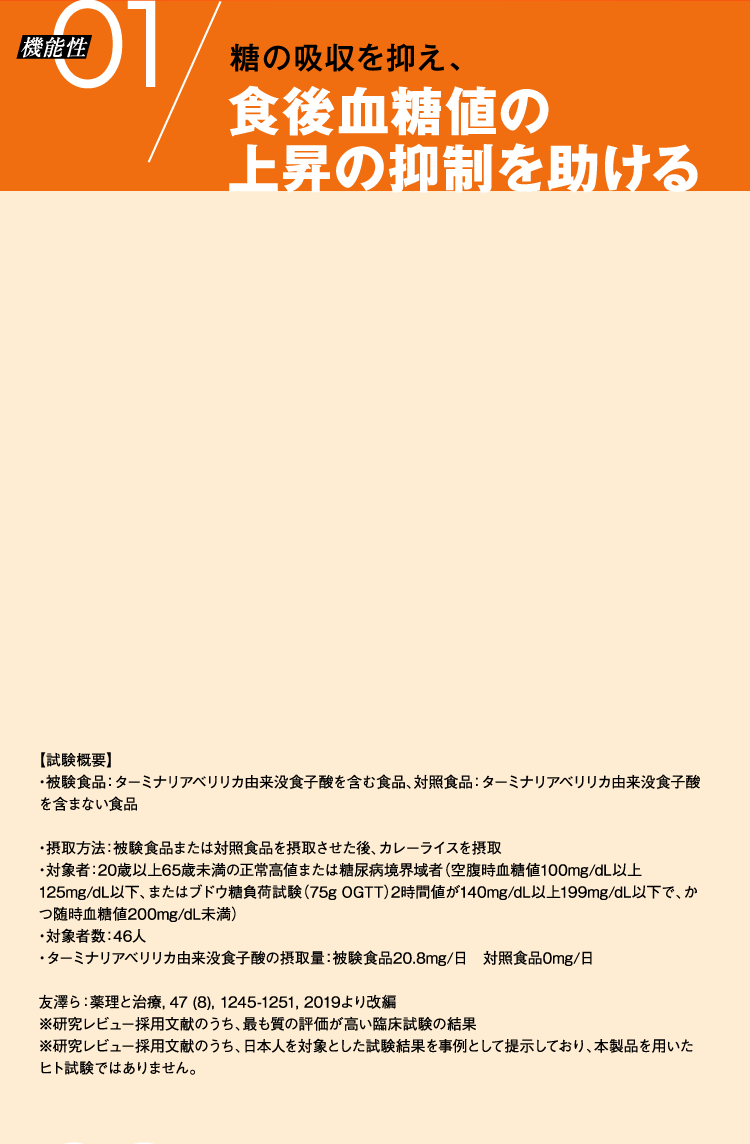 糖の吸収を抑え、食後血糖値の上昇の抑制を助ける